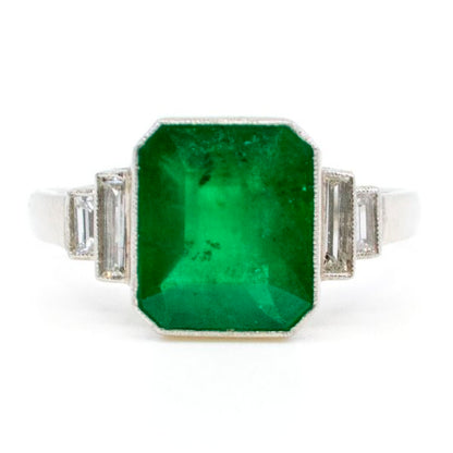 3.15ct Emerald and Diamond Ring