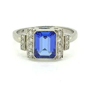Tanzanite and Diamond Dress Ring in Platinum