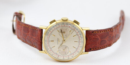 Longines Vintage Chronograph 18ct Yellow Gold 36mm Manual Wristwatch