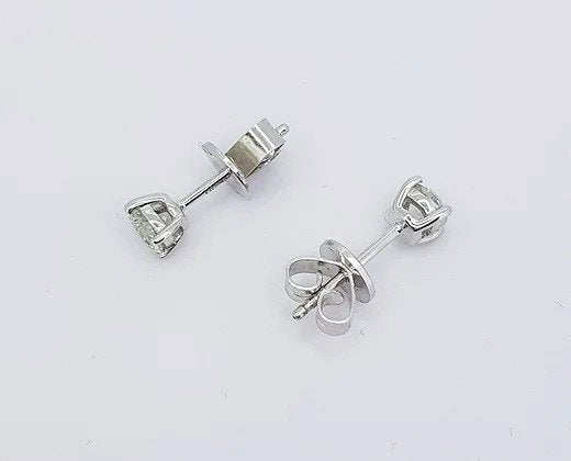 Pair of Diamond Solitaire Stud Earrings, 0.50 carat total, in 18ct white gold