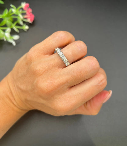 Vintage Platinum Diamond Full Eternity Band Ring, 2.70 Carats, Circa 1940