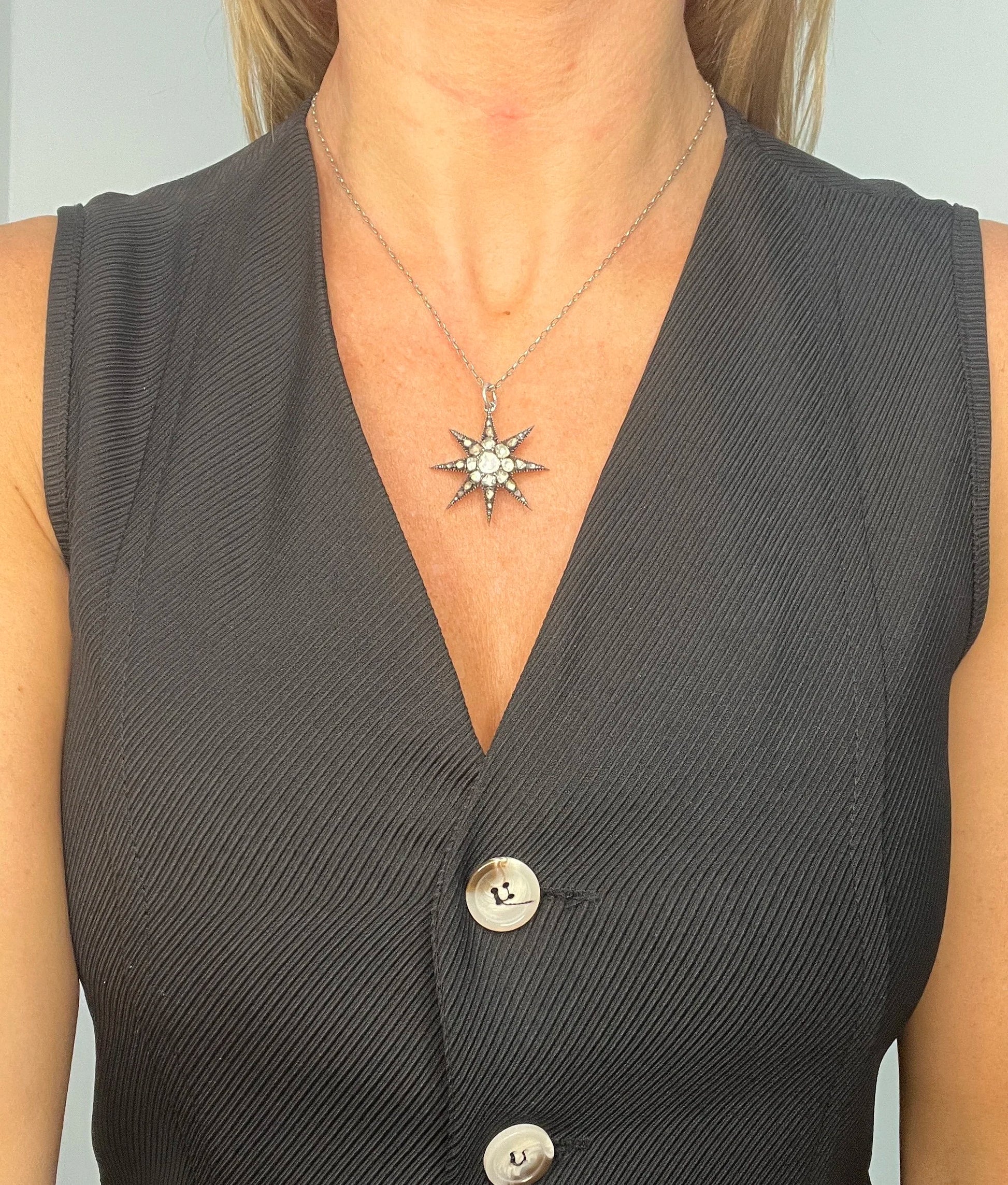 Georgian Rose Cut Diamond and Silver Star Pendant, Circa 1850