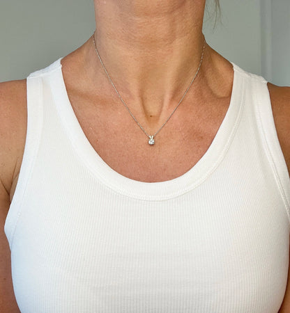 Vintage 18 ct White Gold, 1920's Diamond Pendant Necklace With Platinum Figaro Link Chain