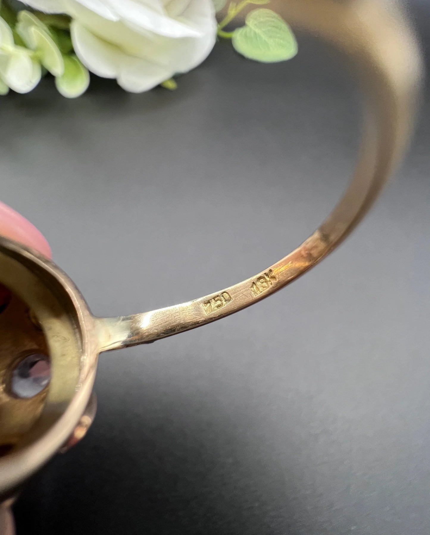 Vintage 18 ct Gold, 1950's Gemstone Set Sputnik Orb Ring