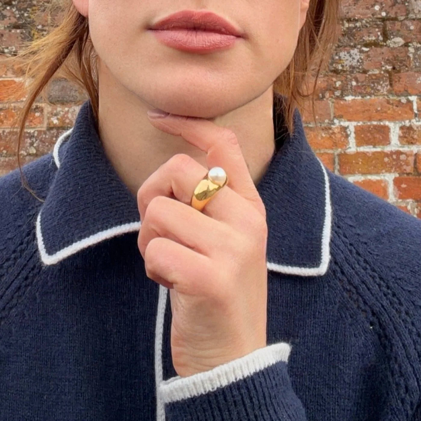 Vintage Cartier 18ct Gold Heart-Shaped Pearl Ring