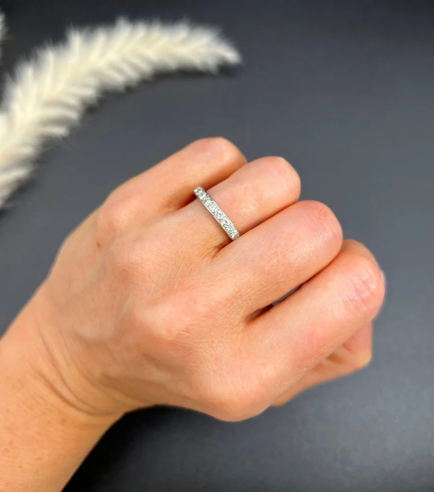 Antique Diamond Full Eternity Ring In Platinum