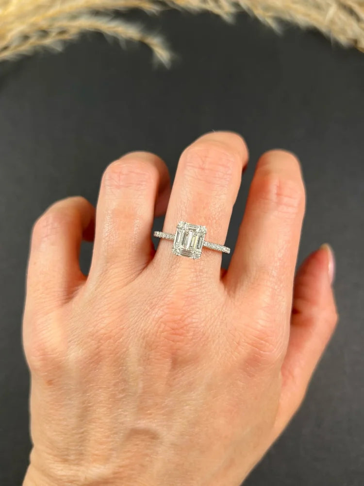 New Diamond Engagement Ring In 9 Carat White Gold