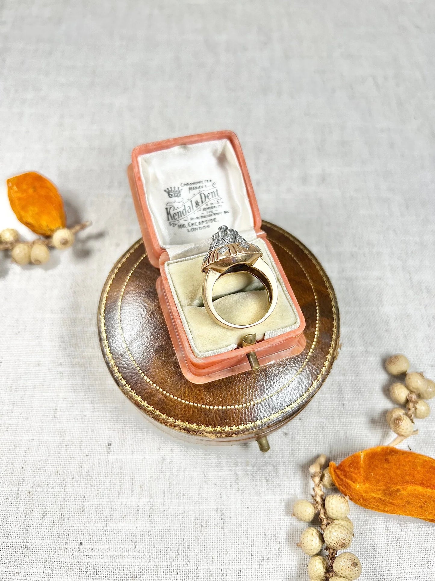 Vintage 1960's 18 Carat Gold, Tiered Dome Shaped, Diamond Cocktail Ring