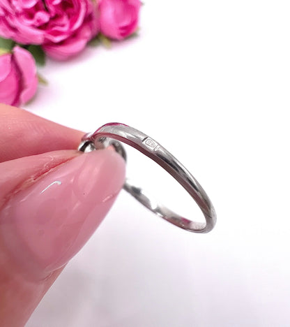 French stamp on a platinum ring shank