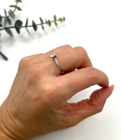 Vintage Platinum 0.50 Carat Diamond Engagement Ring, Circa 1940