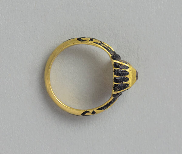 Antique Table Cut Diamond, Enamel and Gold Ring