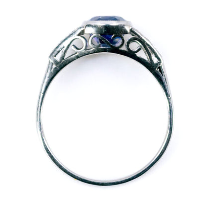 Vintage Art Deco Sapphire and Diamond Ring