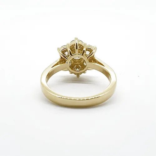 Seven Stone Diamond Floral Cluster Engagement Ring, 2.28 carat total