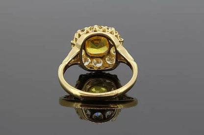 2.90ct Yellow Sapphire and Diamond Cluster Ring in 18ct Yellow Gold