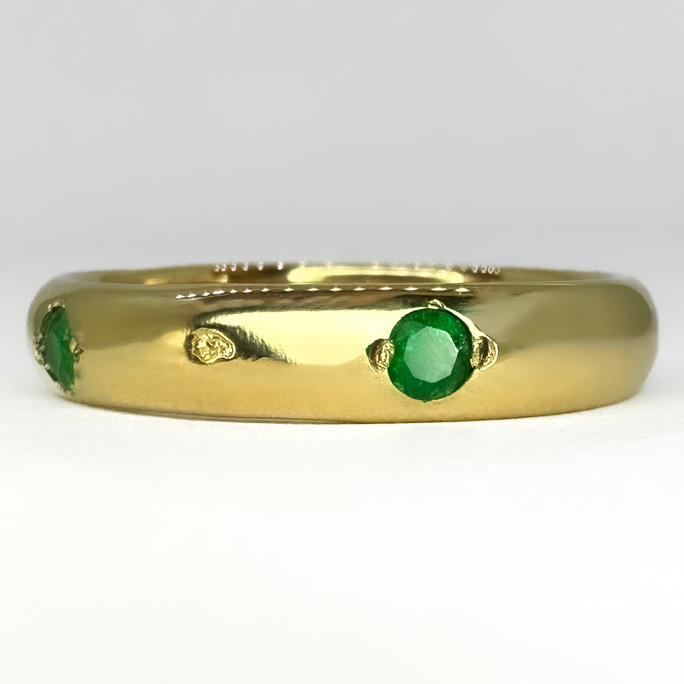 Vintage Cartier Emerald Set Gold Band Ring, 1992