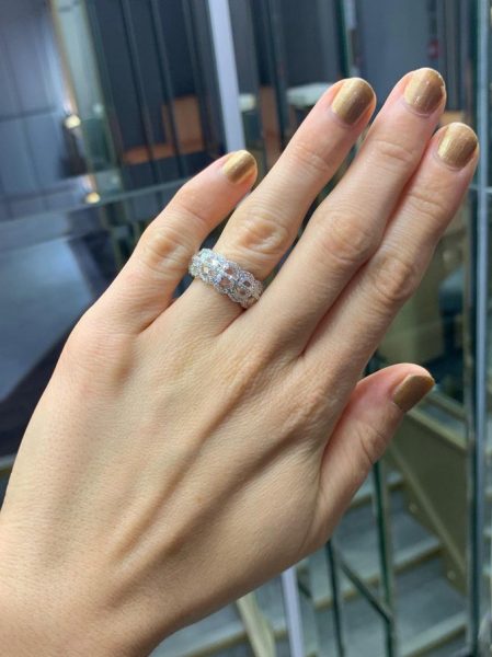 Half-Moon Cut Diamond Full Eternity Ring, 5.75 carats, 18ct White Gold