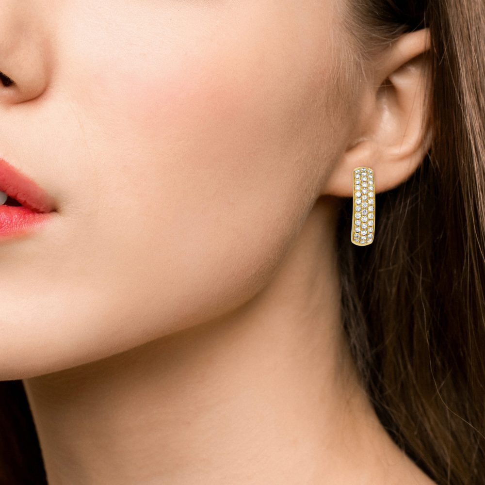 1.50ct Diamond Hoop Earrings in 18ct Yellow Gold