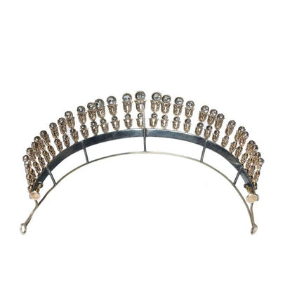 Edwardian Antique Old Cut Diamond Tiara come Fringe Necklace, 35.44 carat total