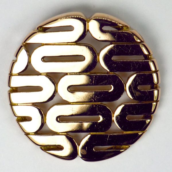 French Retro Oval Motif 18ct Rose Gold Pendant