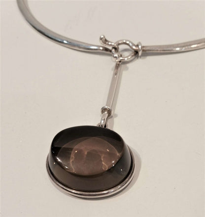 Georg Jensen Torun Smokey Quartz Torque Necklace. Numbered 410 (311B)