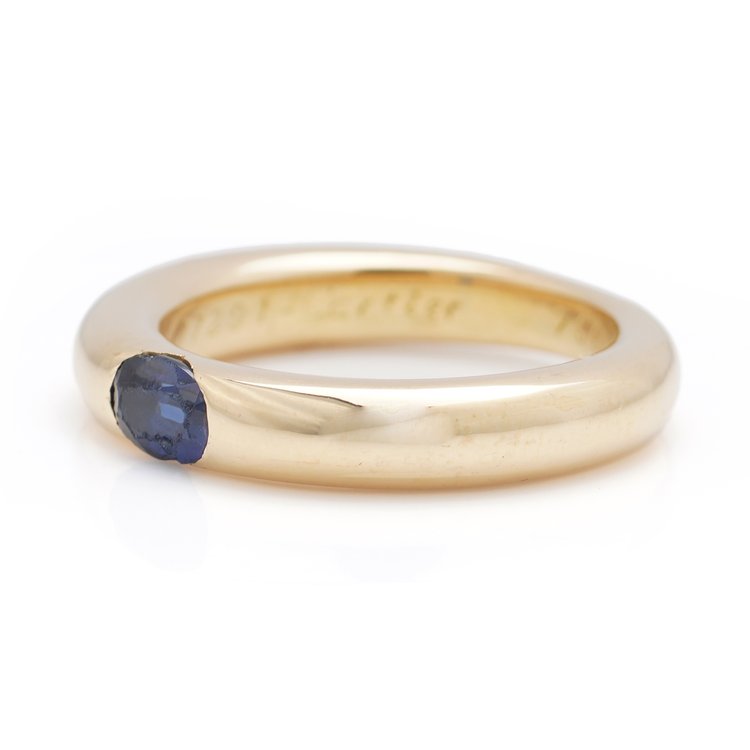 Cartier Ellipse Sapphire 18ct Yellow Gold Band Ring