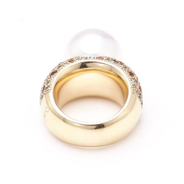South Sea Pearl, Diamond and Sapphire Cocktail Ring by Schoeffer