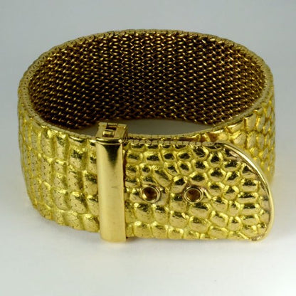 Tiffany and Co 18ct Gold Crocodile Buckle Bracelet by Angela Cummings