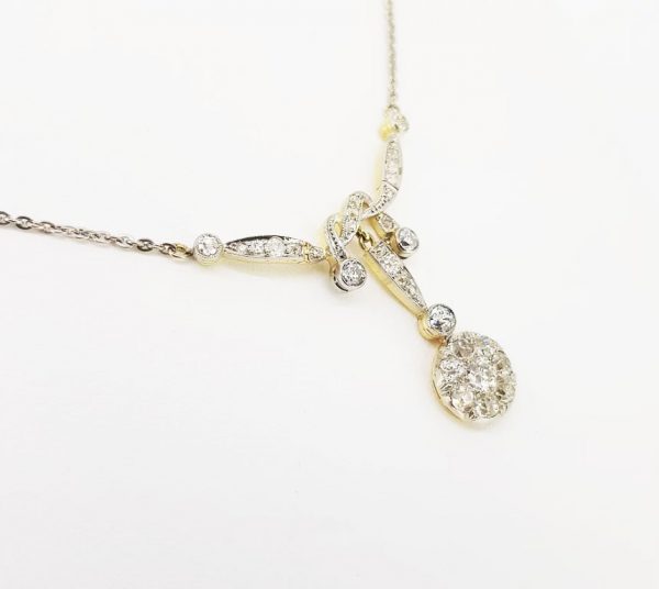 Antique Edwardian Diamond Pendant, 18ct White Gold