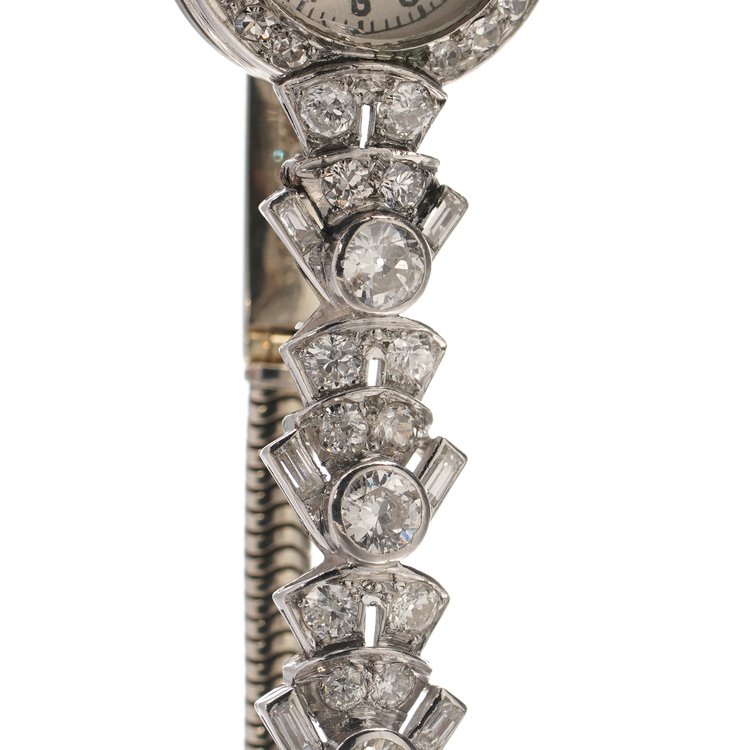 Art Deco 3.20ct Old Cut Diamond Platinum Cocktail Watch