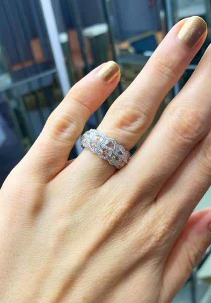 Half-Moon Cut Diamond Full Eternity Ring, 5.75 carats, 18ct White Gold