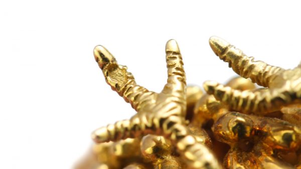 Vintage French 18ct Yellow Gold Bird Brooch with Ruby and Diamonds, Circa 1940s-1950s