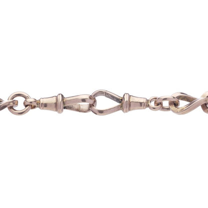 Victorian Antique 9ct Gold Albert Chain Necklace with T-bar and double swivel clasps. Circa 1890s