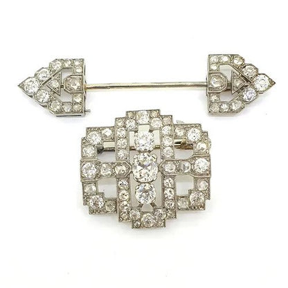 Antique 5ct Old Cut Diamond Brooch come Jabot Pin