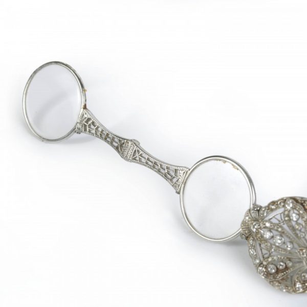Antique Belle Epoque Diamond and Platinum Lorgnettes Pendant Necklace