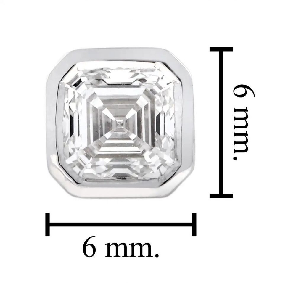 GIA Certified 1.47ct Octagonal Cut Diamond Stud Earrings