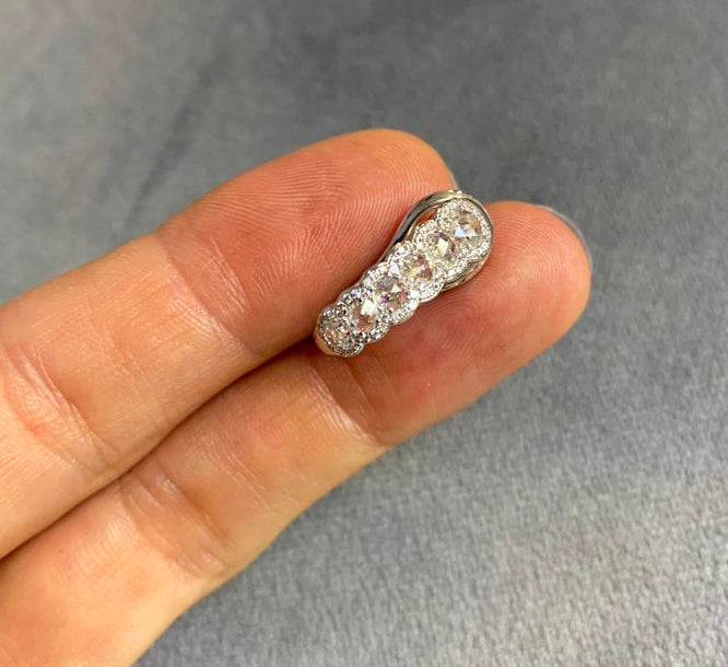 Rose Cut Diamond Tassel Drop Earrings, 12.64 carats, 18ct White Gold