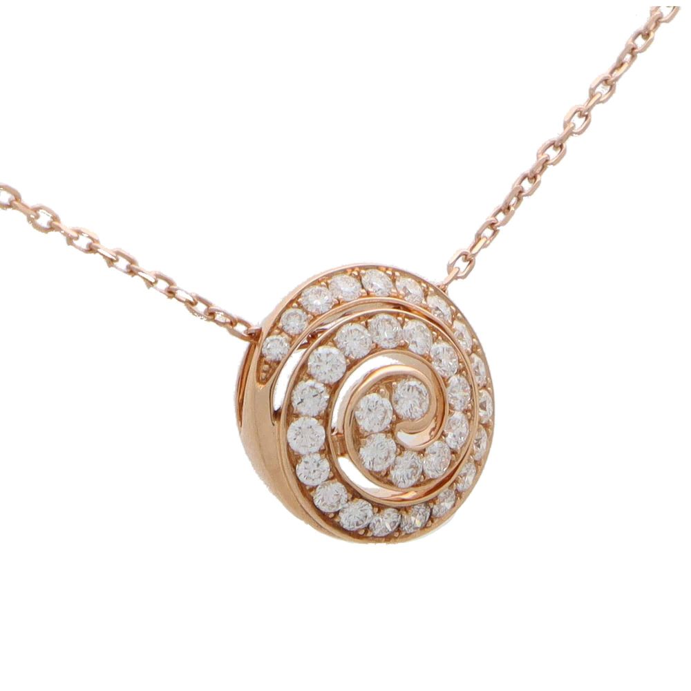 Diamond Swirl Pendant Necklace in 18ct Rose Gold