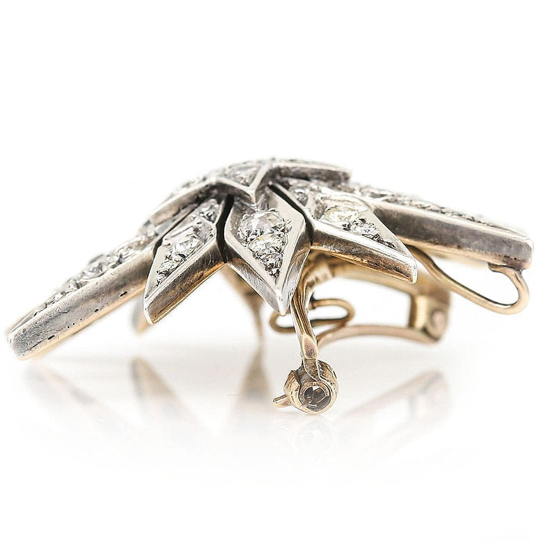 Vintage 1950s Brilliant Cut Diamond Star Brooch Pendant, 2.30 carats