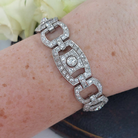 Art Deco Diamond Bracelet, 12 carat total