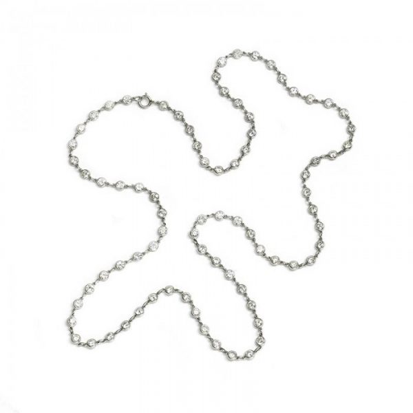 Modern Diamond and Platinum Chain Necklace, 7.77 carats