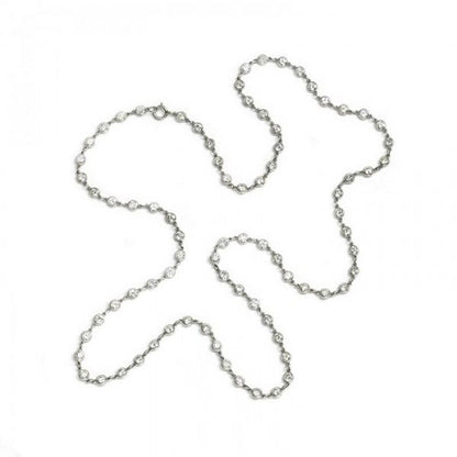 Modern Diamond and Platinum Chain Necklace, 7.77 carats