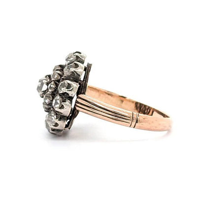 Antique Georgian 3.50ct Old Mine Cut Diamond Cluster Engagement Ring