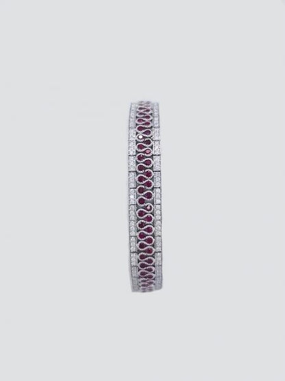 5.80ct Ruby and Diamond Bracelet in 18ct White Gold
