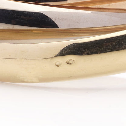 Vintage Cartier Tri Colour 18ct Gold Trinity Bangle Bracelet