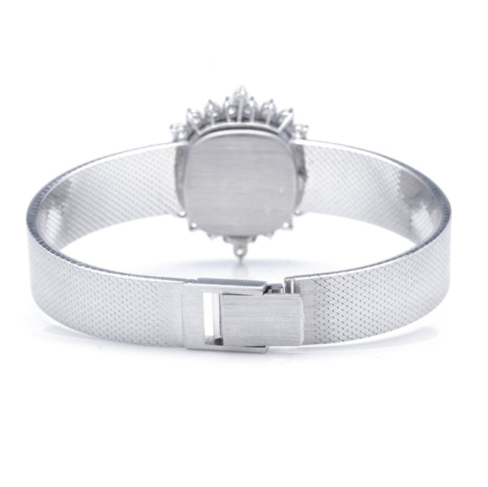 Zenith Movado 18ct White Gold Manual Watch with Diamond Bezel, 2.14 carat total