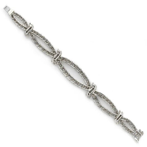 Vintage 1960s Diamond And Platinum Bracelet, 17 carat total