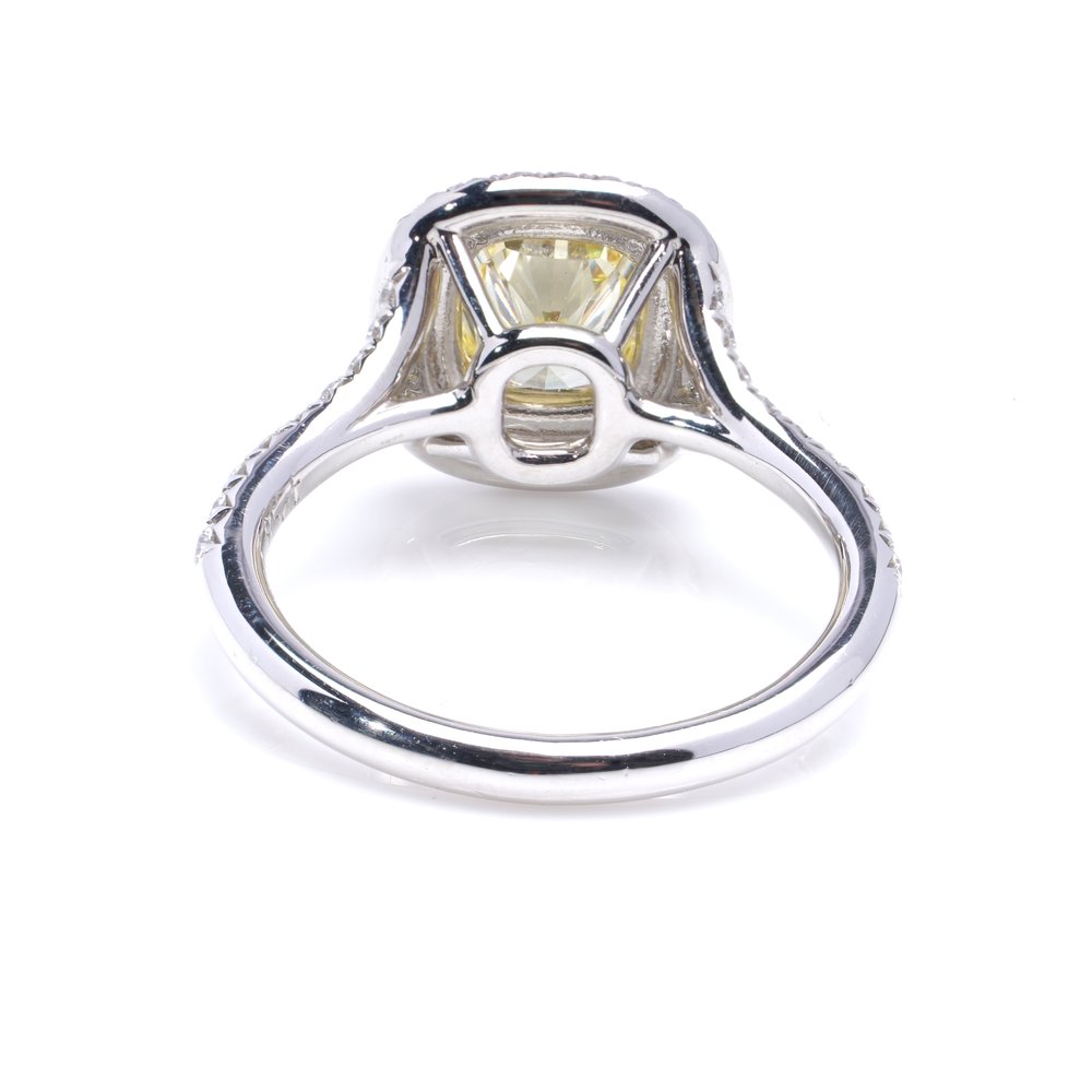 Tiffany and Co Fancy Yellow Diamond Cluster Engagement Ring