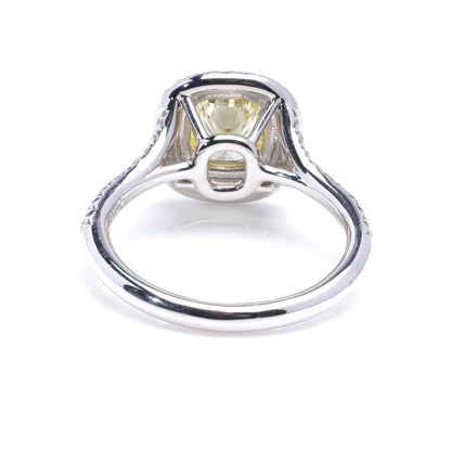 Tiffany and Co Fancy Yellow Diamond Cluster Engagement Ring