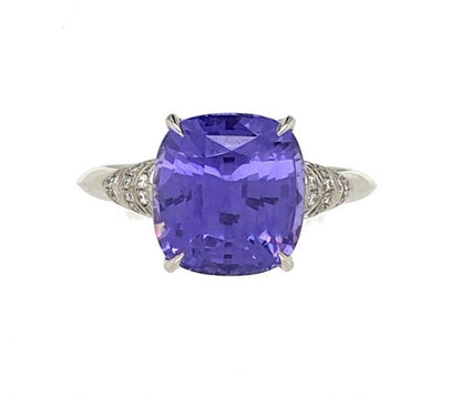 5.30ct Purple Sapphire and Diamond Platinum Ring