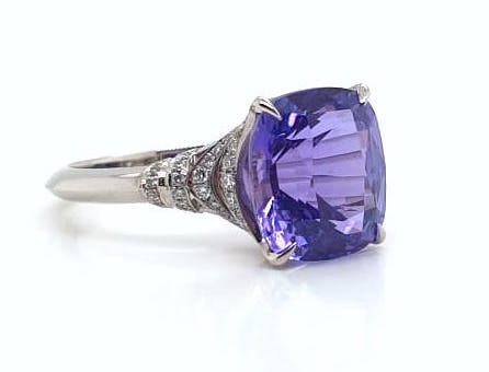 5.30ct Purple Sapphire and Diamond Platinum Ring